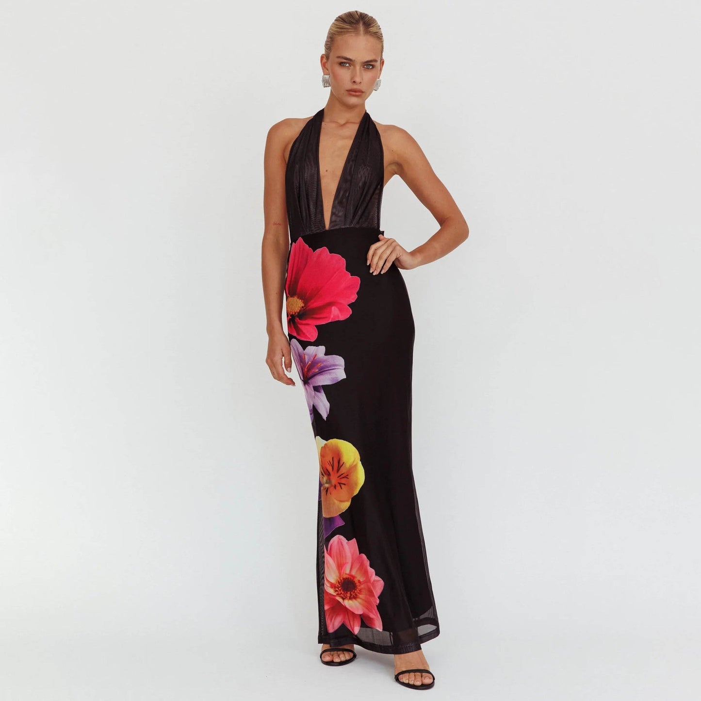Women's Long Sleeve Floral Maxi Dress