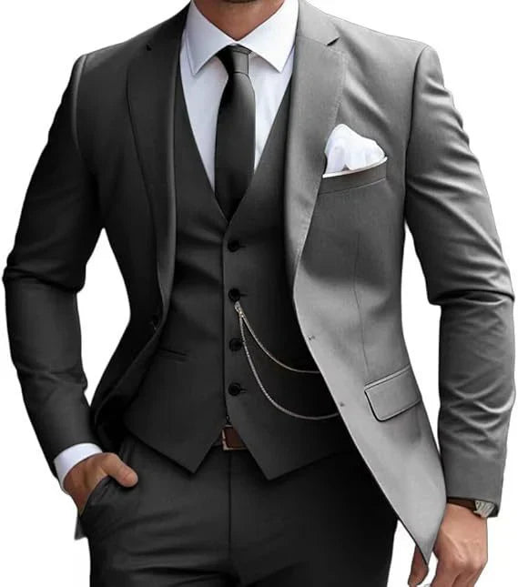 Classic Men's 3 Piece Flat Front Suit