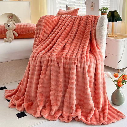 Soft Quilted Throw Blanket With Thick Texture