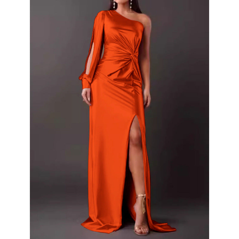 Elegant Women's Maxi One Shoulder Dress - Nocini