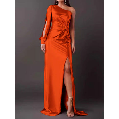 Elegant Women's Maxi One Shoulder Dress - Nocini