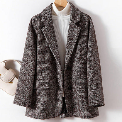 Casual Fit Women's Blazer with Modern Pattern