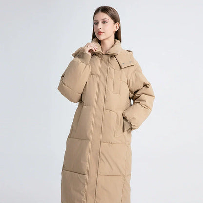 Warm Quilted Parka Coat for Women - Oversized Hooded Jacket