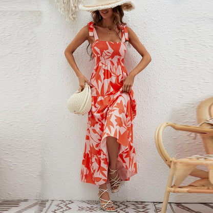 Flowy Summer Maxi Dress with Adjustable Straps - Nocini