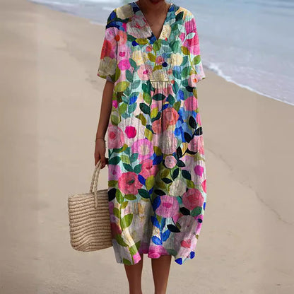 Vibrant Floral Women's Sundress for Summer - Nocini