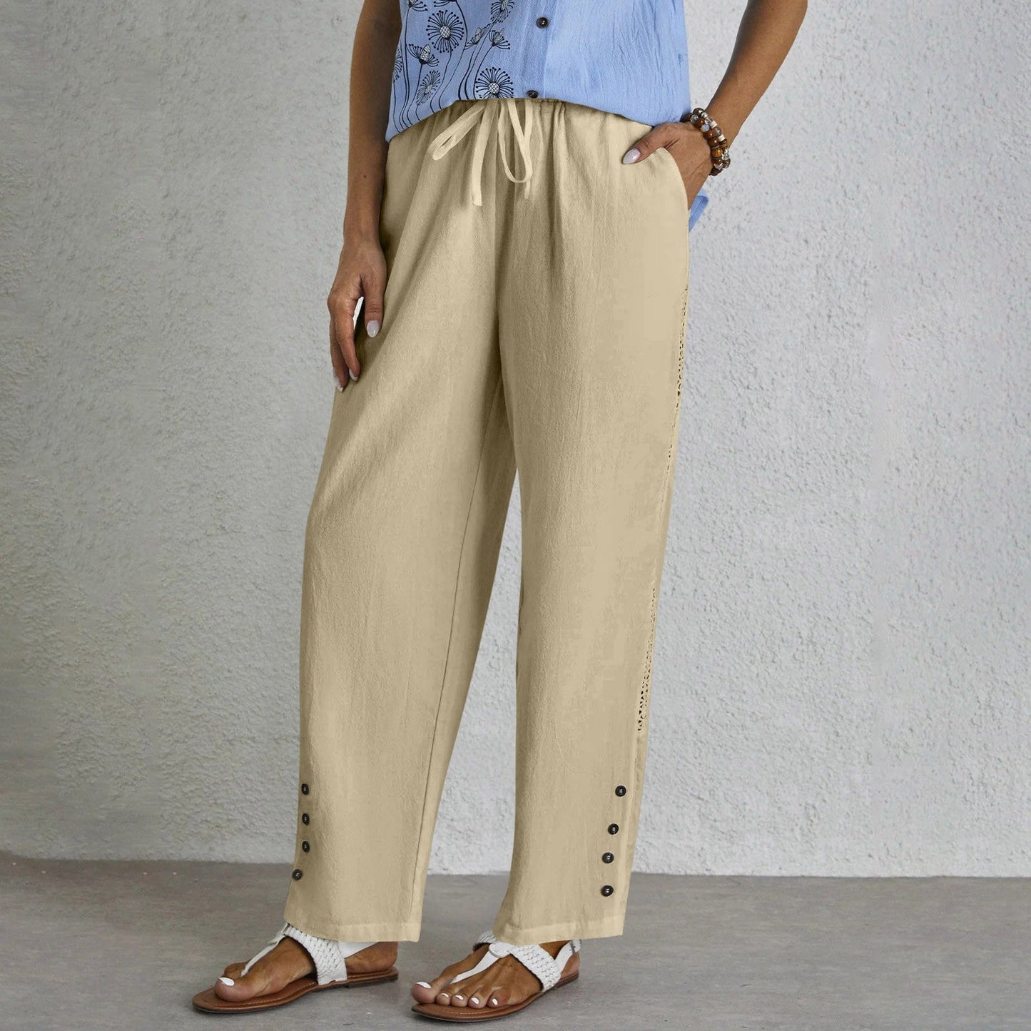 Comfortable Women's Straight Leg Drawstring Pants