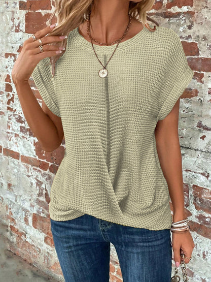 Relaxed Fit Textured Crew Neck T-Shirt
