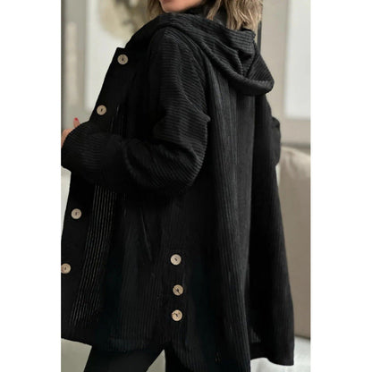 Casual Corduroy Hooded Coat for Women