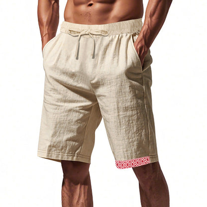 Relaxed Fit Linen Shorts with Adjustable Waistband