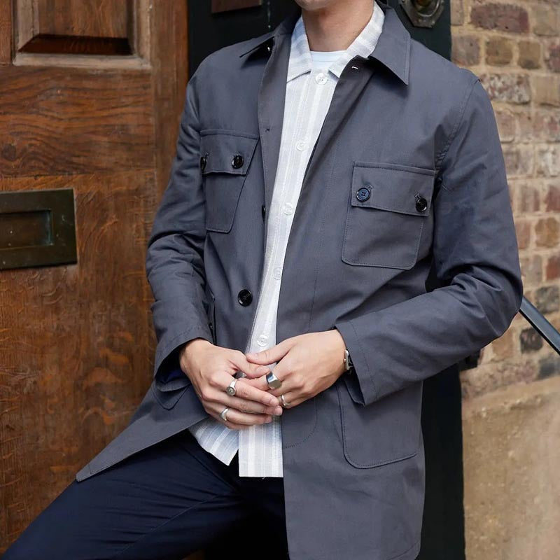 Classic Casual Jacket with Pockets and Breathable Fabric