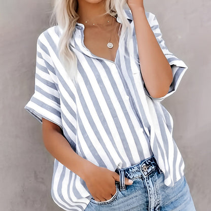 Casual Striped Cotton Women's Shirt
