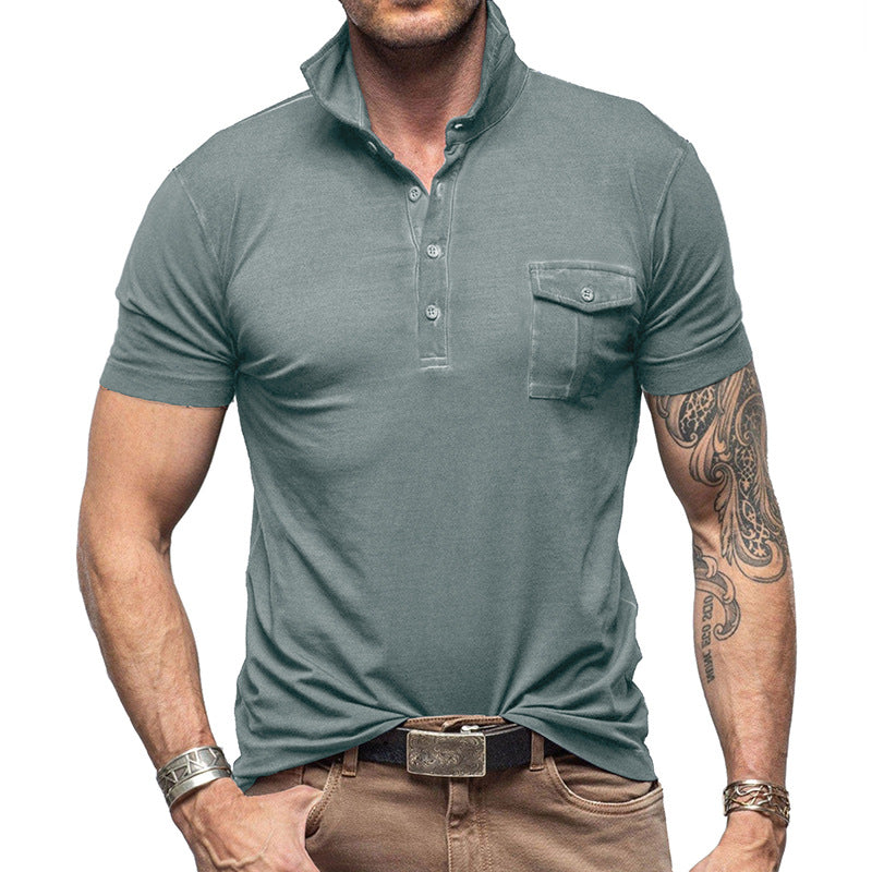 Slim Fit Men's Breathable Polo Shirt with Pocket