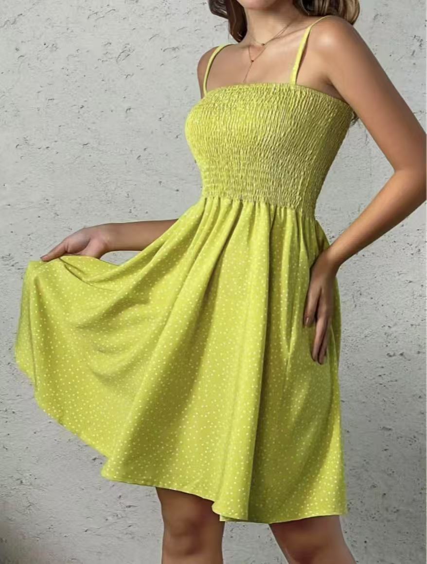 Ladies Floral Summer Spaghetti Strap Dress