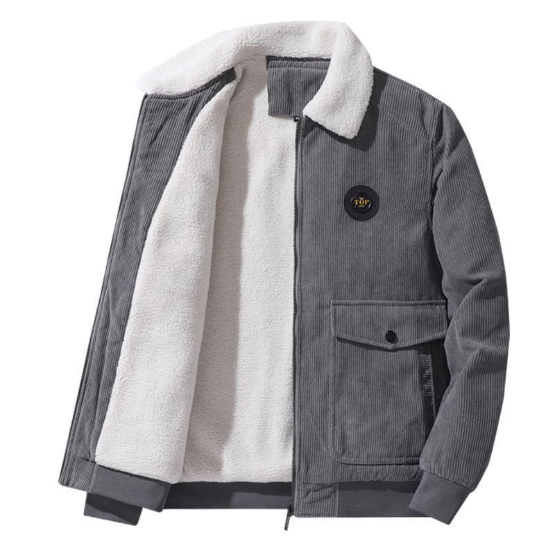 Relaxed Fit Corduroy Mens Jacket with Button Front - Nocini