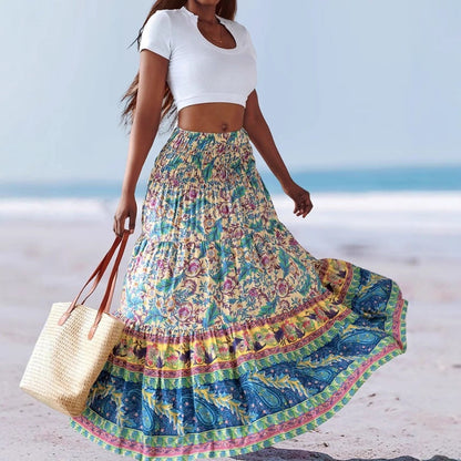 Comfortable Floral Strapless Midi Dress for Women