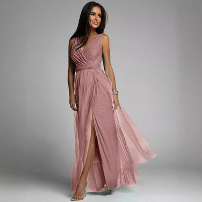 Sexy Women's Party Dress - Tight Fit - Low V Neck - Nocini