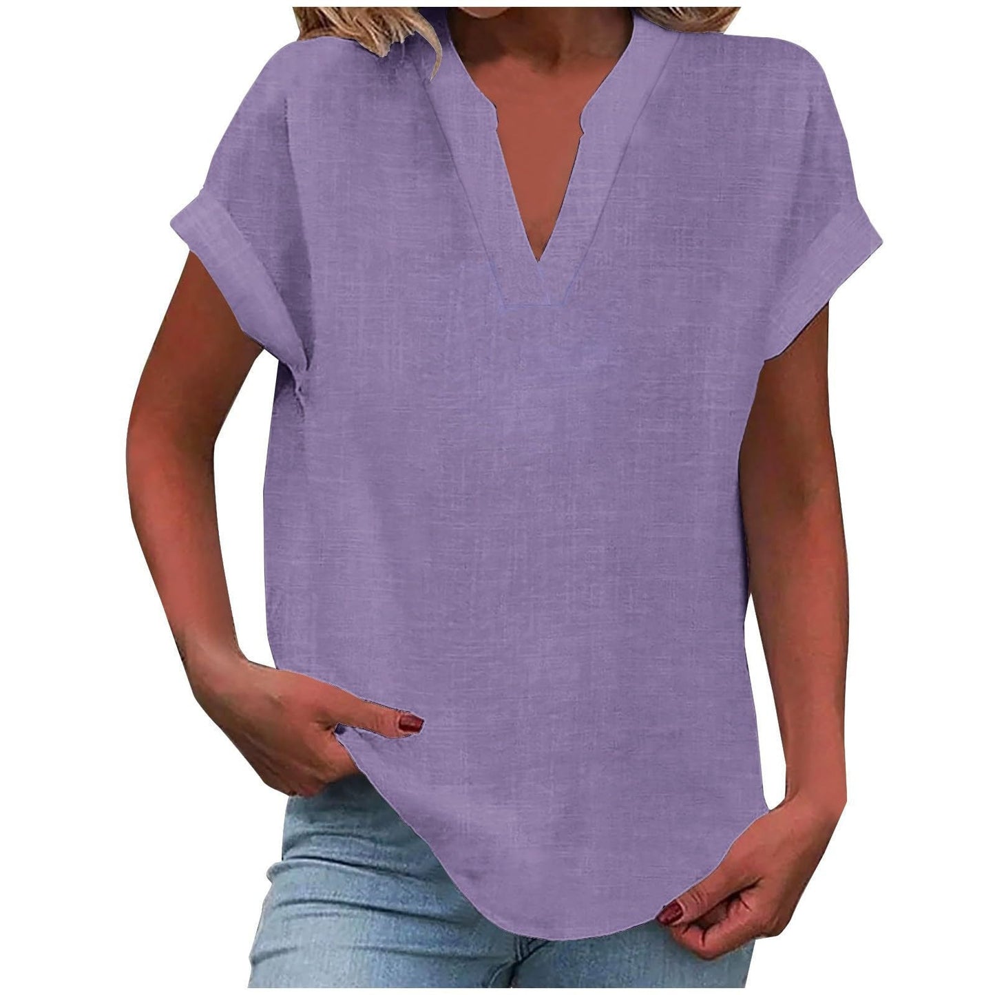Casual V Neck Women's Blouse - Olytrend