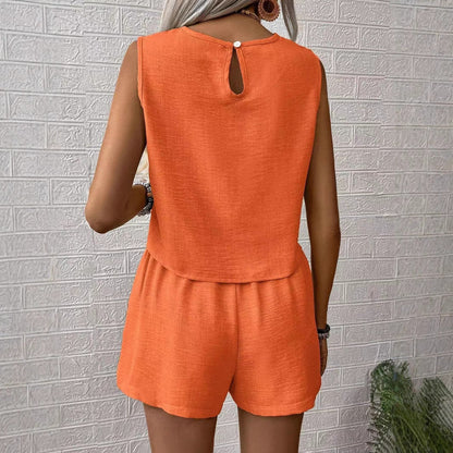 Ladies Casual Vest Top and Shorts Set