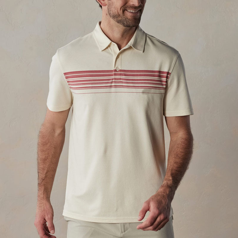 Slim Fit Men's Striped Polo Shirt Breathable Cotton