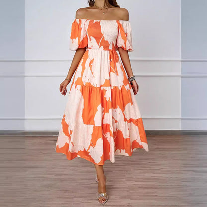 Elegant Women's Off Shoulder A-Line Dress - Nocini