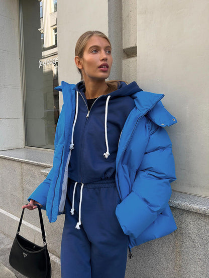 Warm Waterproof Women's Puffer Coat with Hood