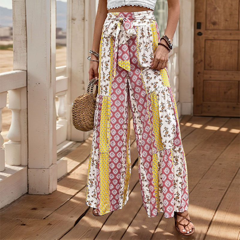 Comfy High Waisted Wide Leg Pants with Elastic Waist