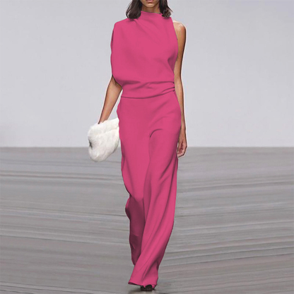 Elegant Women's One Shoulder Wide Leg Jumpsuit