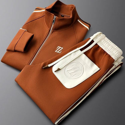 Men's Athletic Striped Jogger Suit Set
