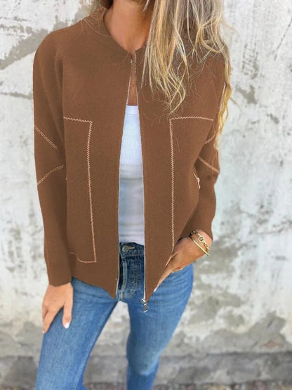 Casual Women's Zip Jacket with Side Pockets