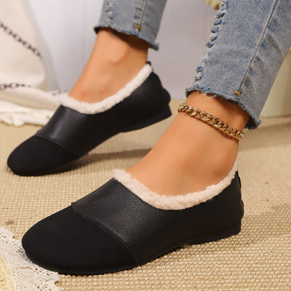 Soft Faux Leather Slip On Moccasin Boots