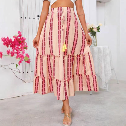 Flowy Women's Maxi Skirt with Drawstring Waist