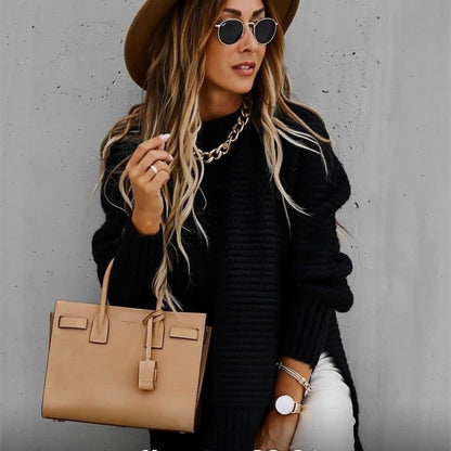 Green Thick Cable Knit Sweater