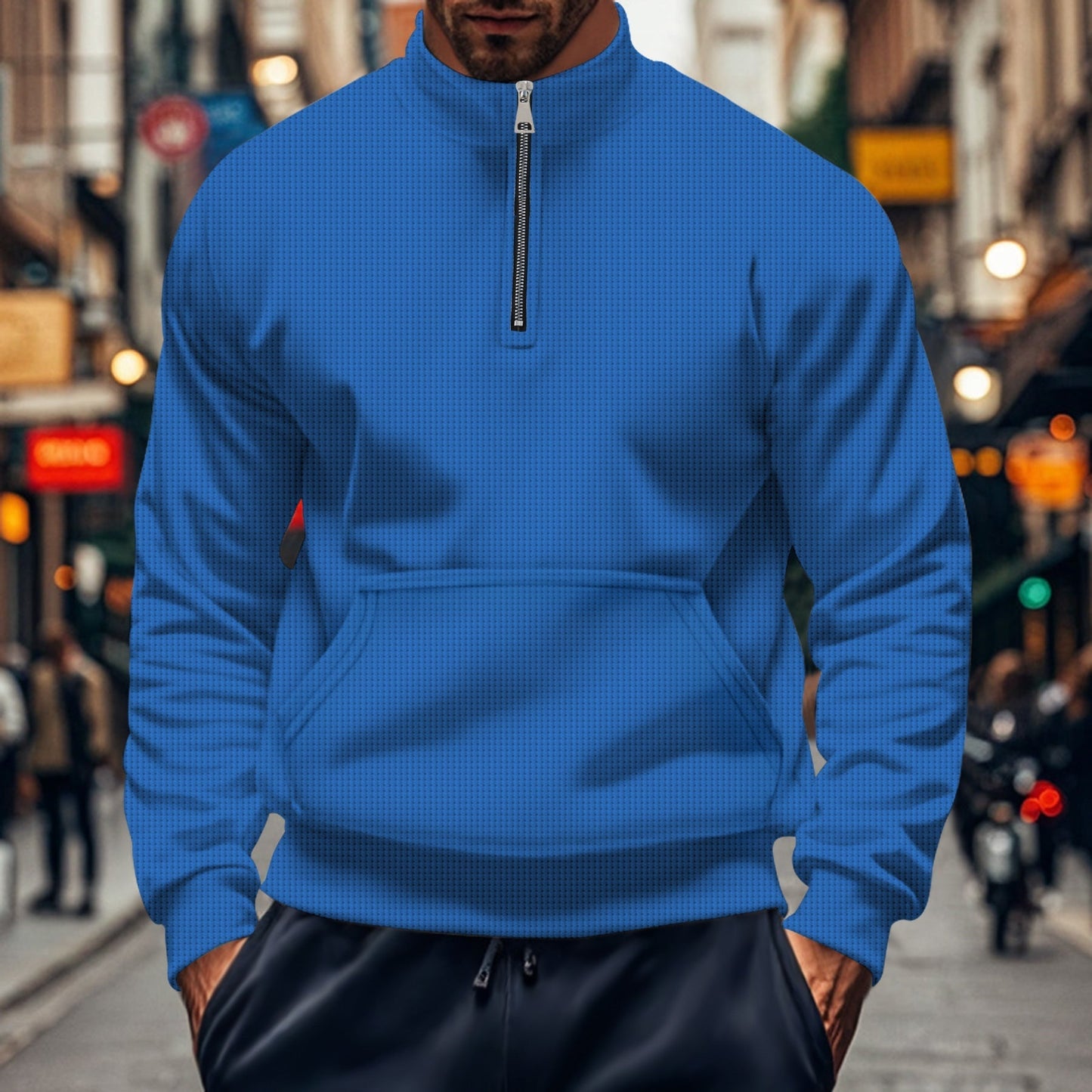 Casual Men's Cotton Zip Up Sweatshirt