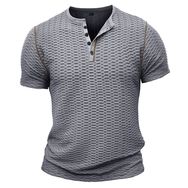 Men's Slim Fit Textured Short Sleeve T-Shirt
