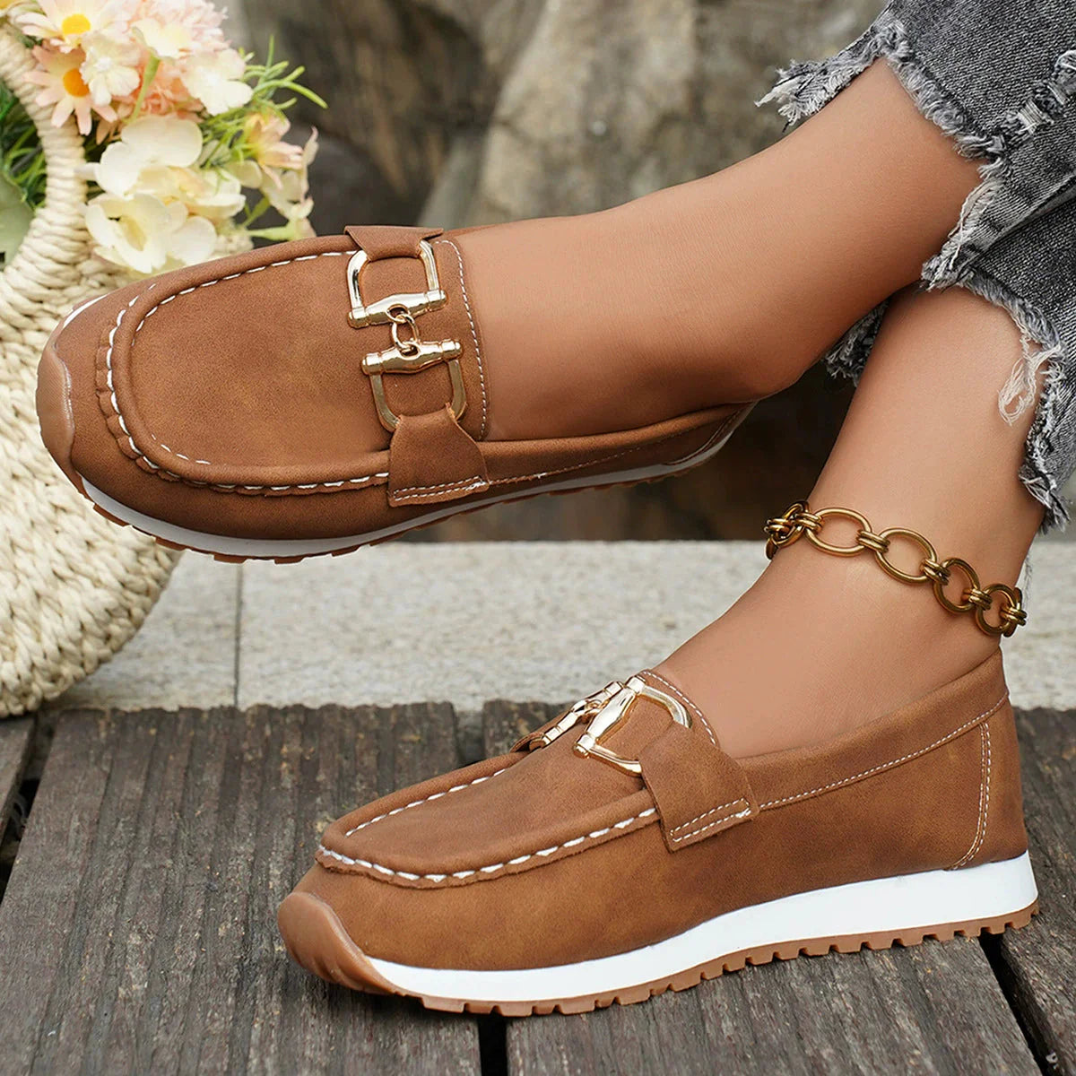 Soft Leather Women's Loafers - Comfortable Slip On Shoes
