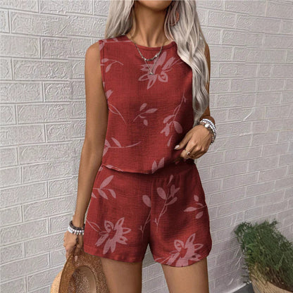 Loose Fit Women's 2 Piece Shorts Set