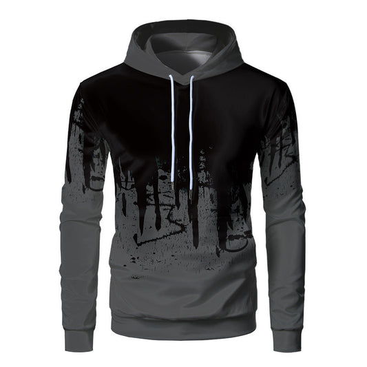 Relaxed Fit Mens Hoodie with Soft 3D Graphic Print - Nocini