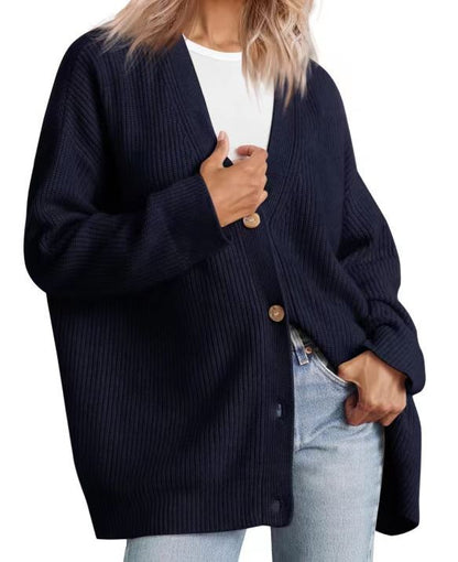 Soft Striped Knitted Open Front Cardigan