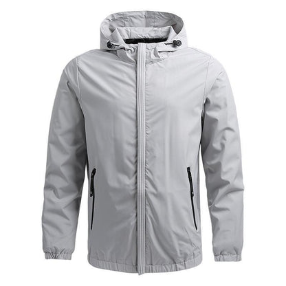 Waterproof Hooded Jacket for Men Casual Zip Up Coat