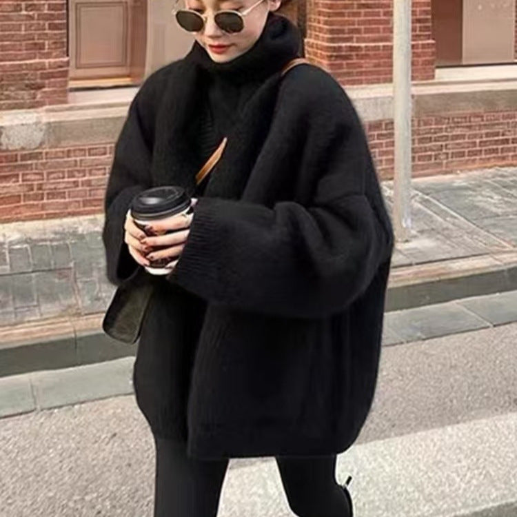 Cozy Women's Open Front Cardigan with Pockets