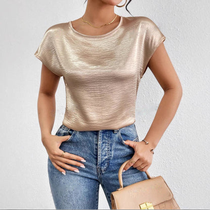 Casual Loose Fit Women's Short Sleeve Top