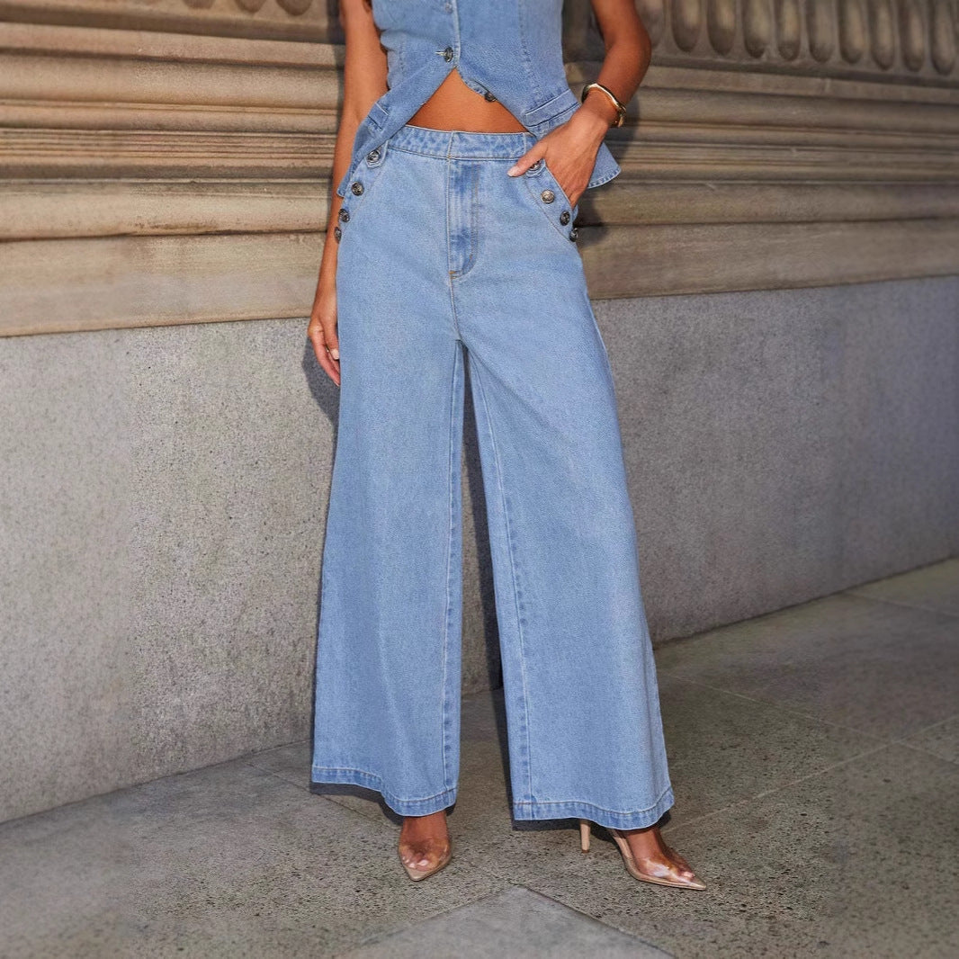 Classic Denim Waistcoat for Women