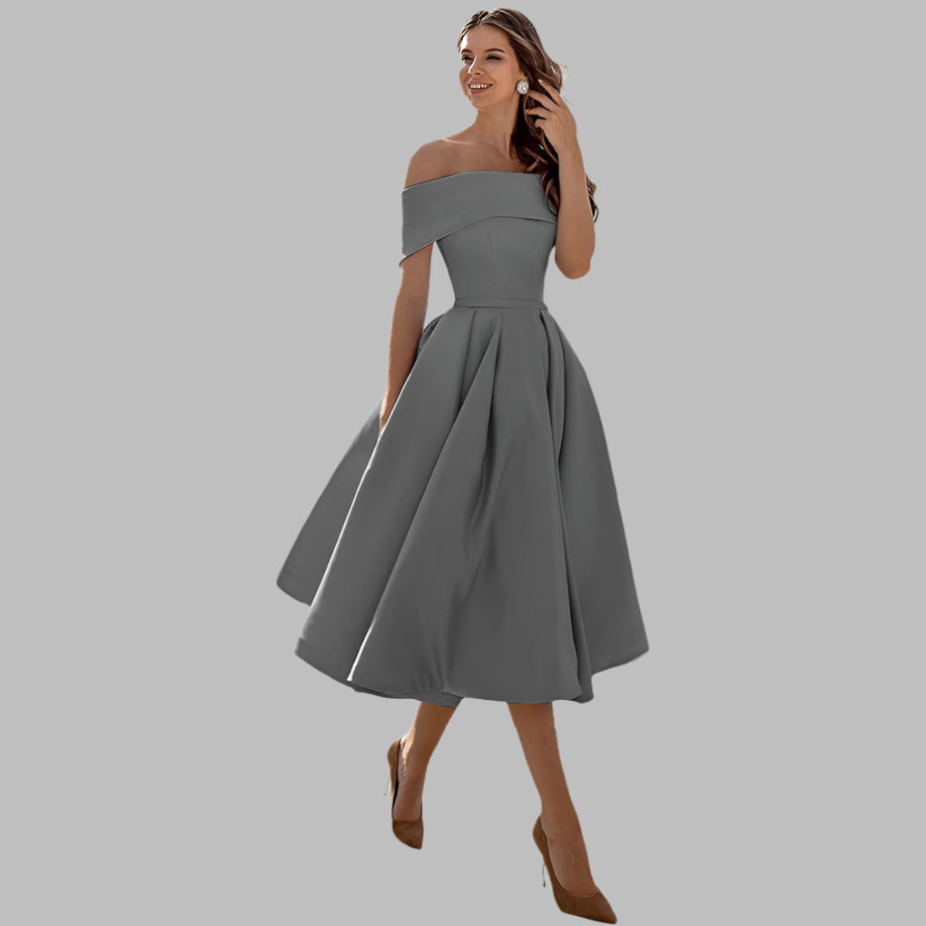 Chic Strapless Silk Formal Evening Dress