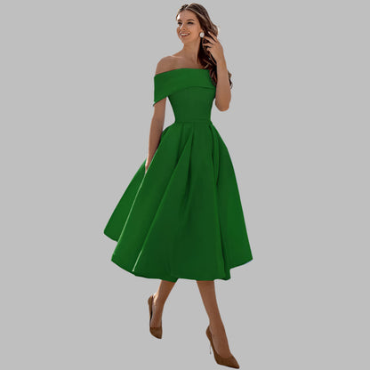 Elegant Satin Formal Evening Gown