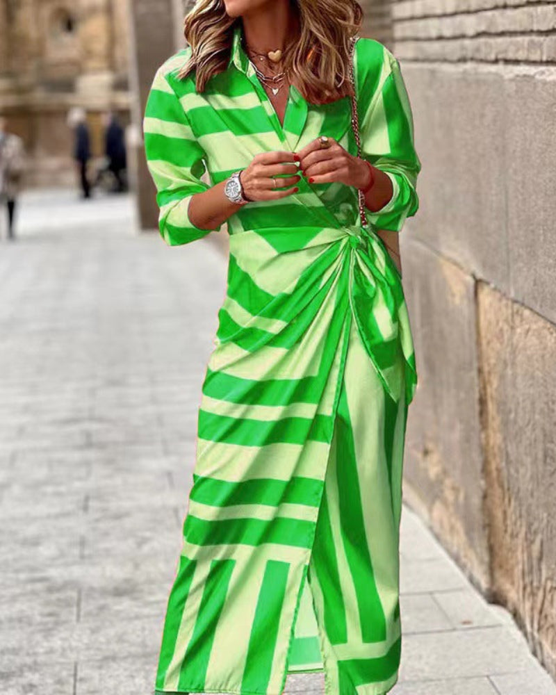 Sunny V Neck Sundress with Collar