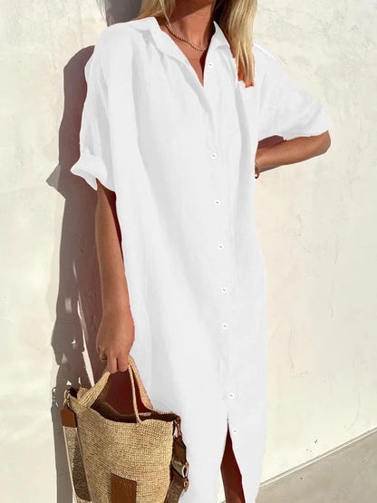 Casual Cotton Short Sleeve Dress