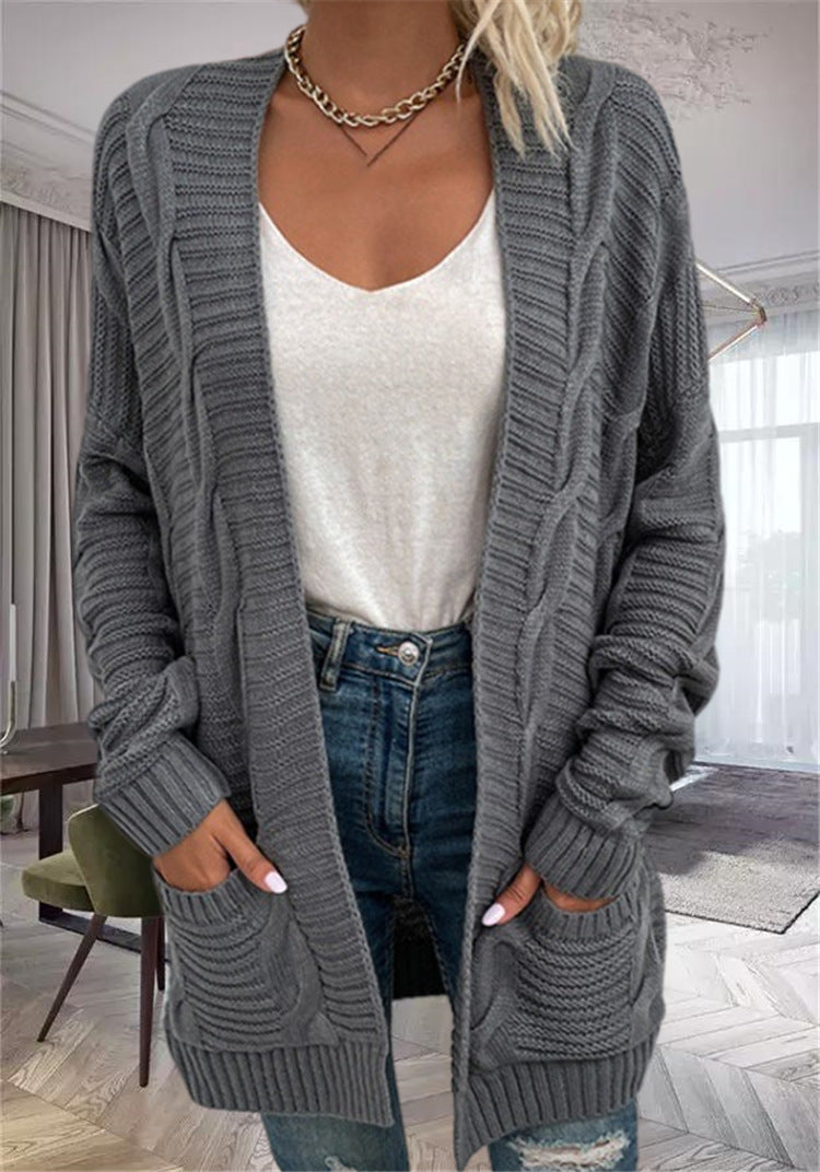 Cozy Oversized Wool Cardigan with Pockets