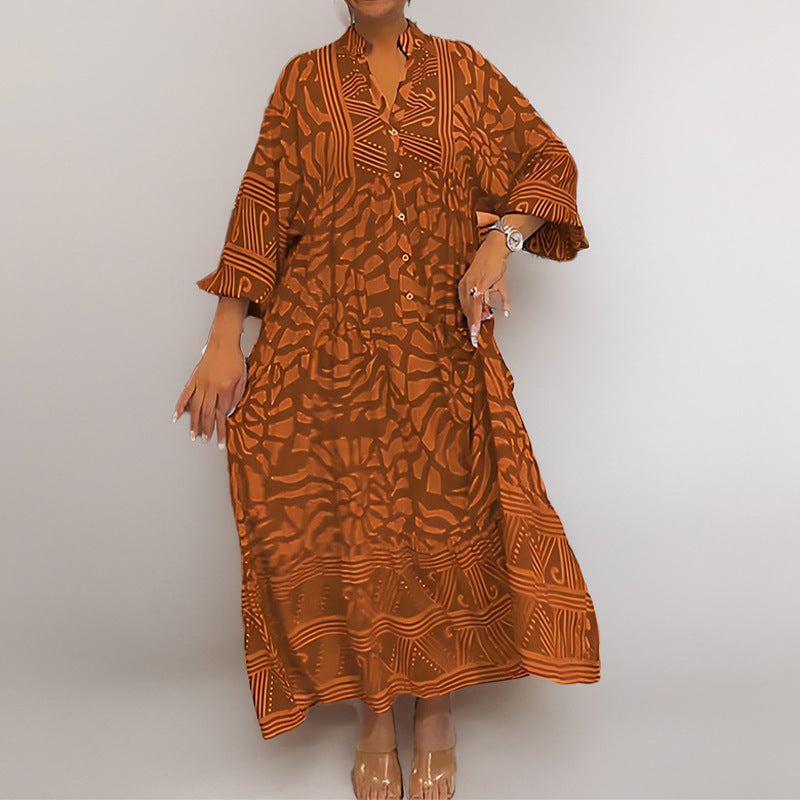 Relaxed Fit Casual Print Dress for Women