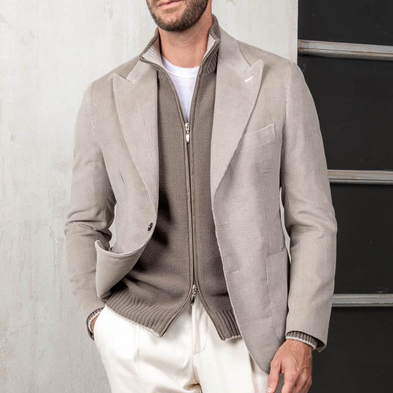 Slim Fit Corduroy Jacket for Men - Nocini