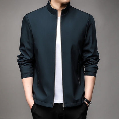 Slim Fit Mens Jacket with Zipper and Soft Collar - Nocini